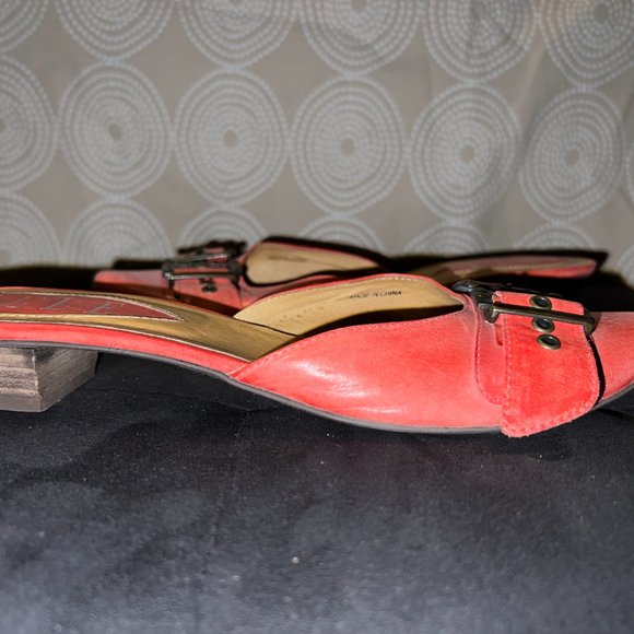 Elle Size 6 Womens Buckle Flats (Leather Slides) - Picture 4 of 4